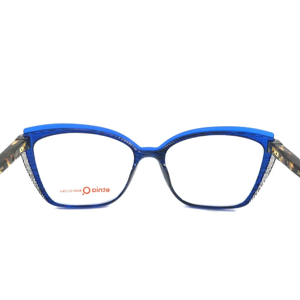 Etnia Barcelona Eyeglasses Frame ZAZ BLHV Blue Havana Cat Eye Full Rim 54-15-138